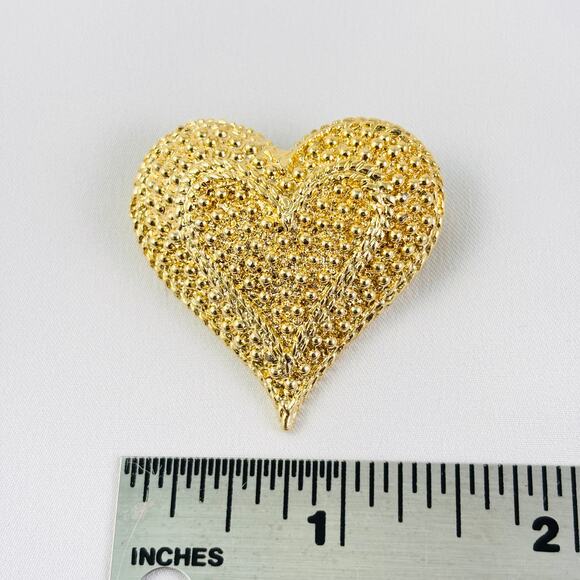 Vintage Kenneth Jay Lane KJL Signed Heart Brooch Rare Classic Statement - Picture 1 of 4